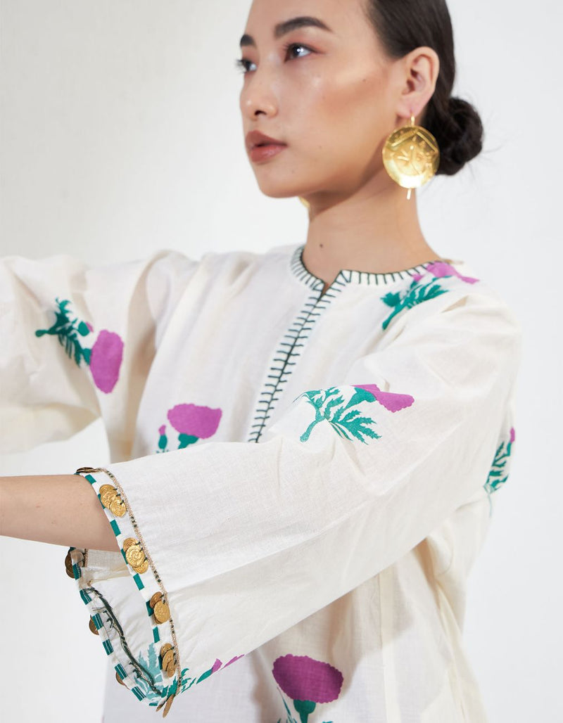 Gulnar Set 3 cotton Light Kurta Sets by Aavidi in white color for women in Singapore