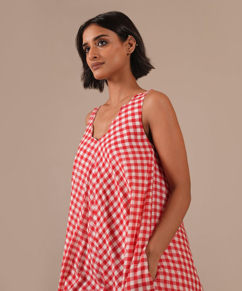 PEACH BLOSSOM DRESS 100% cotton Buy PEACH BLOSSOM DRESS from C&W | Dresses for Women by Indigo Dreams in red color for women in Singapore