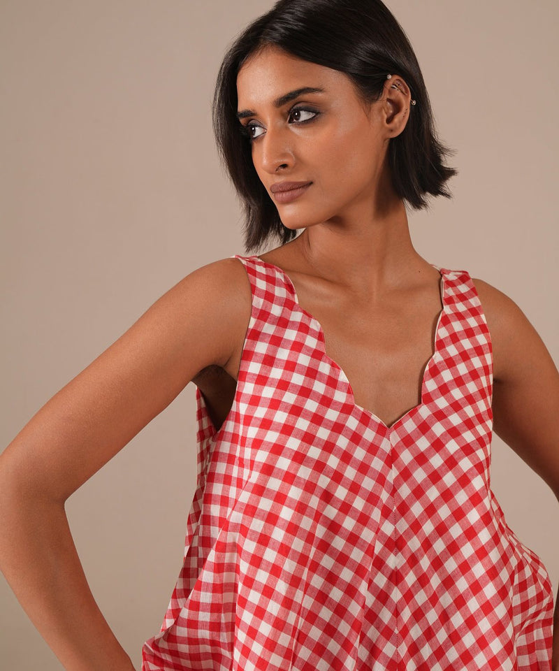 PEACH BLOSSOM DRESS 100% cotton Buy PEACH BLOSSOM DRESS from C&W | Dresses for Women by Indigo Dreams in red color for women in Singapore