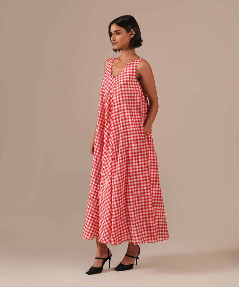 PEACH BLOSSOM DRESS 100% cotton Buy PEACH BLOSSOM DRESS from C&W | Dresses for Women by Indigo Dreams in red color for women in Singapore
