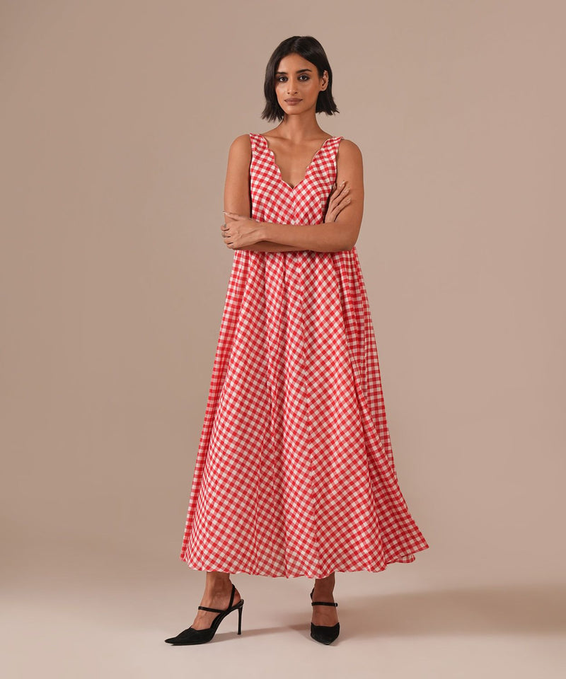PEACH BLOSSOM DRESS 100% cotton Buy PEACH BLOSSOM DRESS from C&W | Dresses for Women by Indigo Dreams in red color for women in Singapore