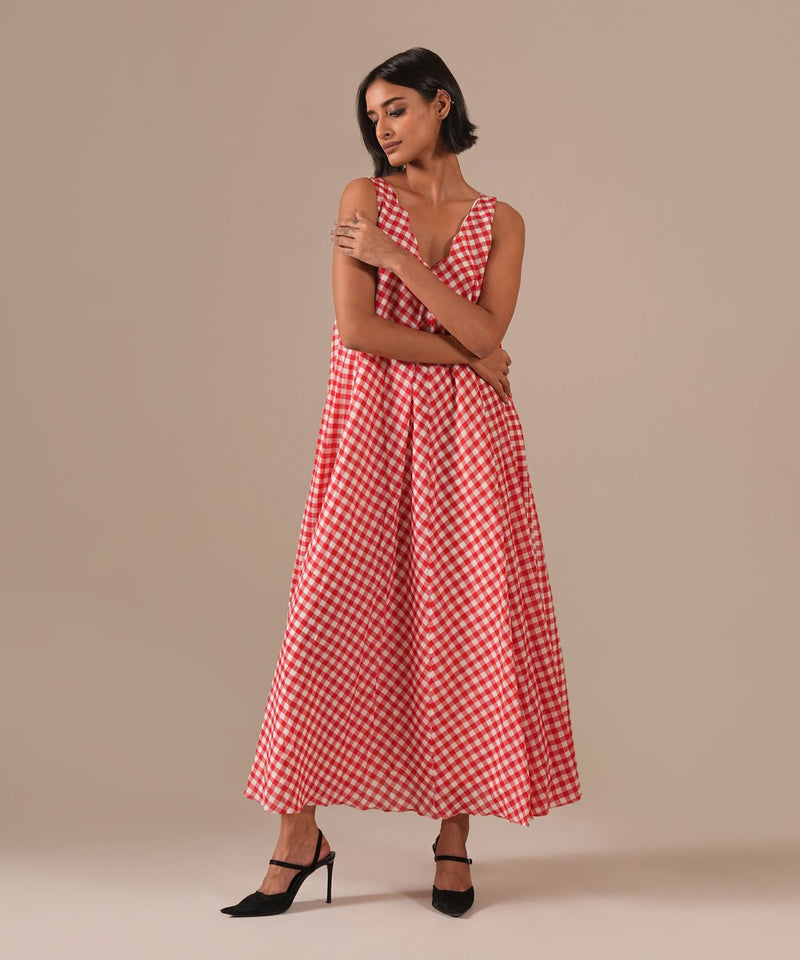 PEACH BLOSSOM DRESS 100% cotton Buy PEACH BLOSSOM DRESS from C&W | Dresses for Women by Indigo Dreams in red color for women in Singapore