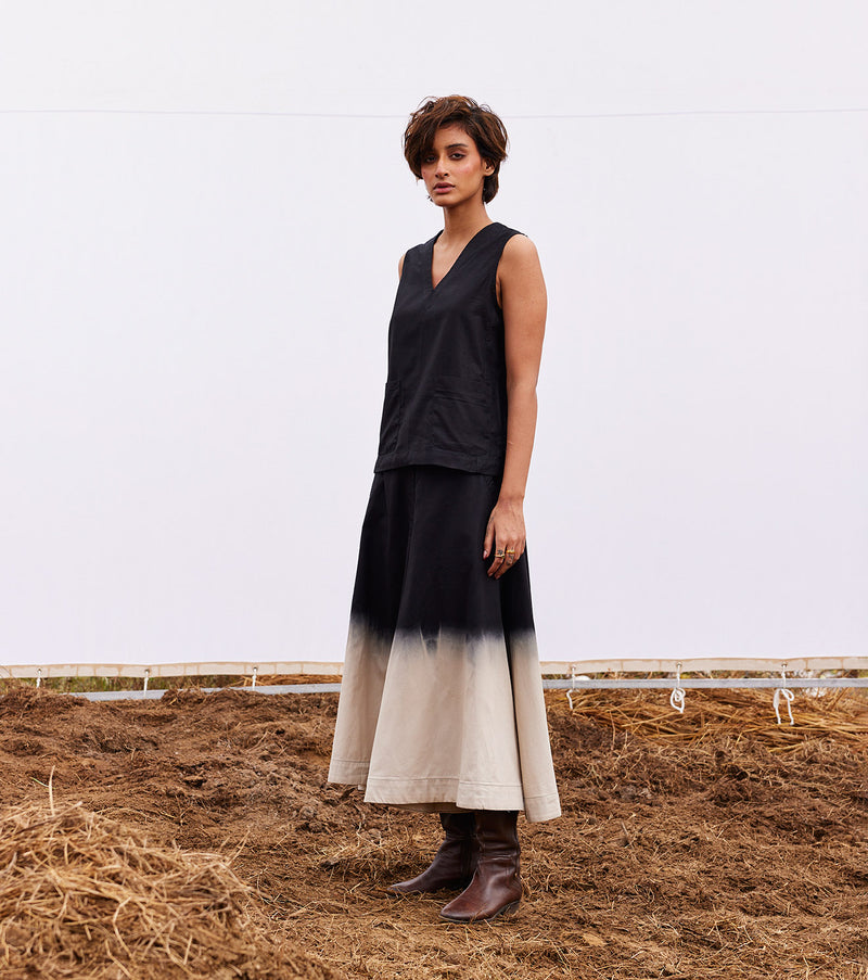 Pebble co-ord set cotton by Khara Kapas in black for women in Singapore
