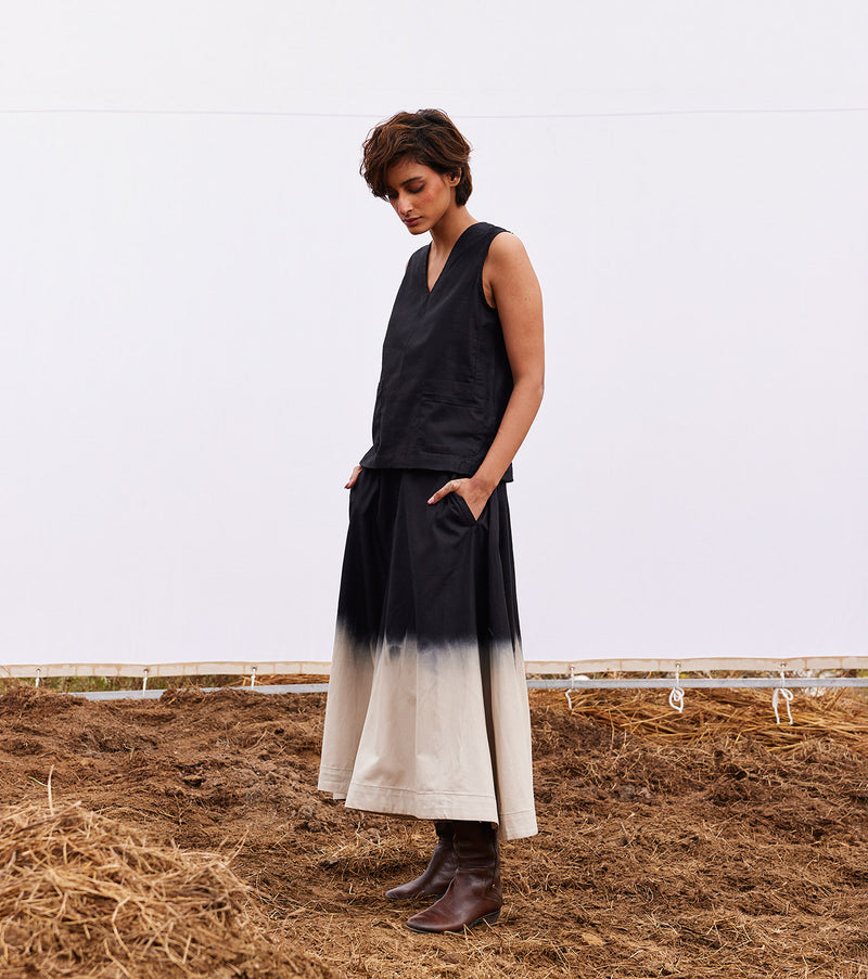 Pebble co-ord set cotton by Khara Kapas in black for women in Singapore