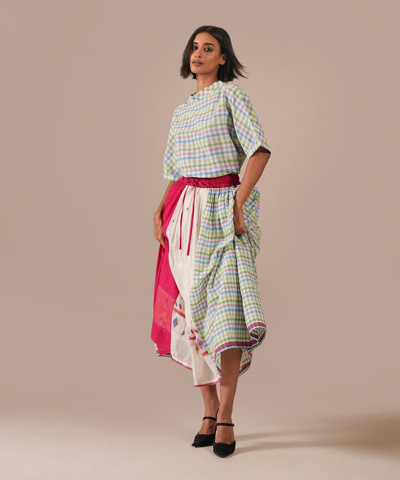 PETAL MIST DRESS 100% cotton Buy PETAL MIST DRESS from C&W | Dresses for Women by Indigo Dreams in green color for women in Singapore