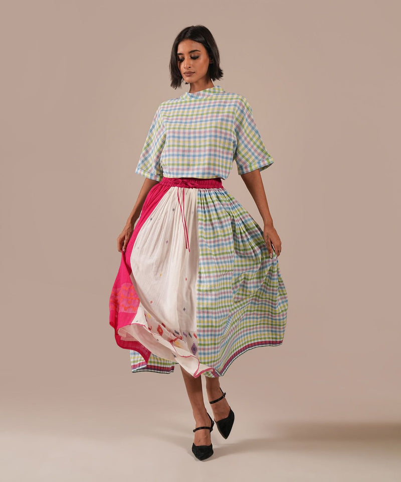 PETAL MIST DRESS 100% cotton Buy PETAL MIST DRESS from C&W | Dresses for Women by Indigo Dreams in green color for women in Singapore