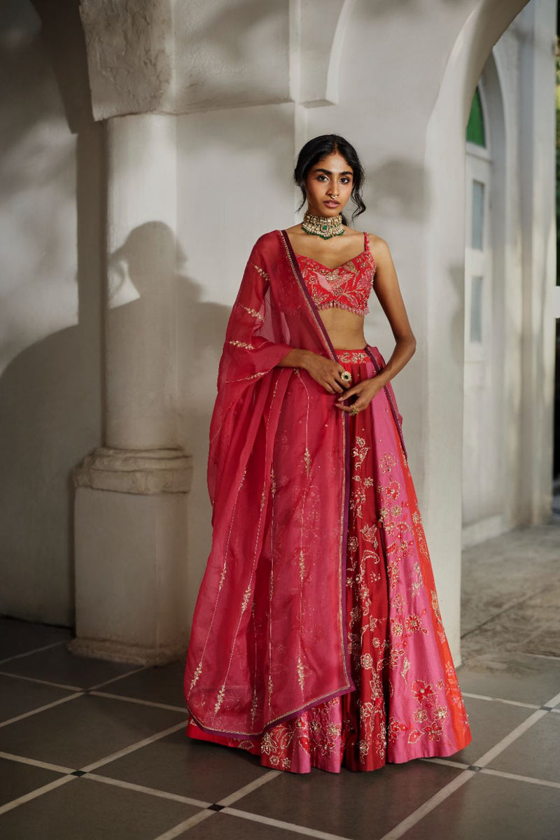 PH-2818 Viri Lehenga Set mul by Paulmi & Harsh in multi color for women in Singapore