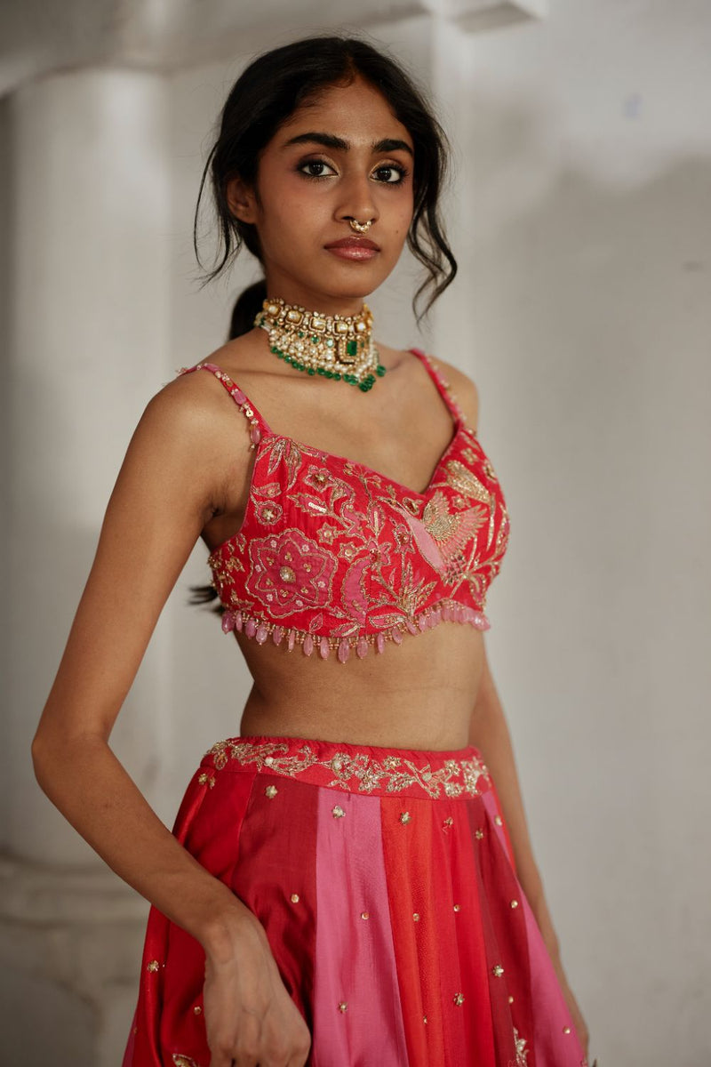 PH-2818 Viri Lehenga Set mul by Paulmi & Harsh in multi color for women in Singapore
