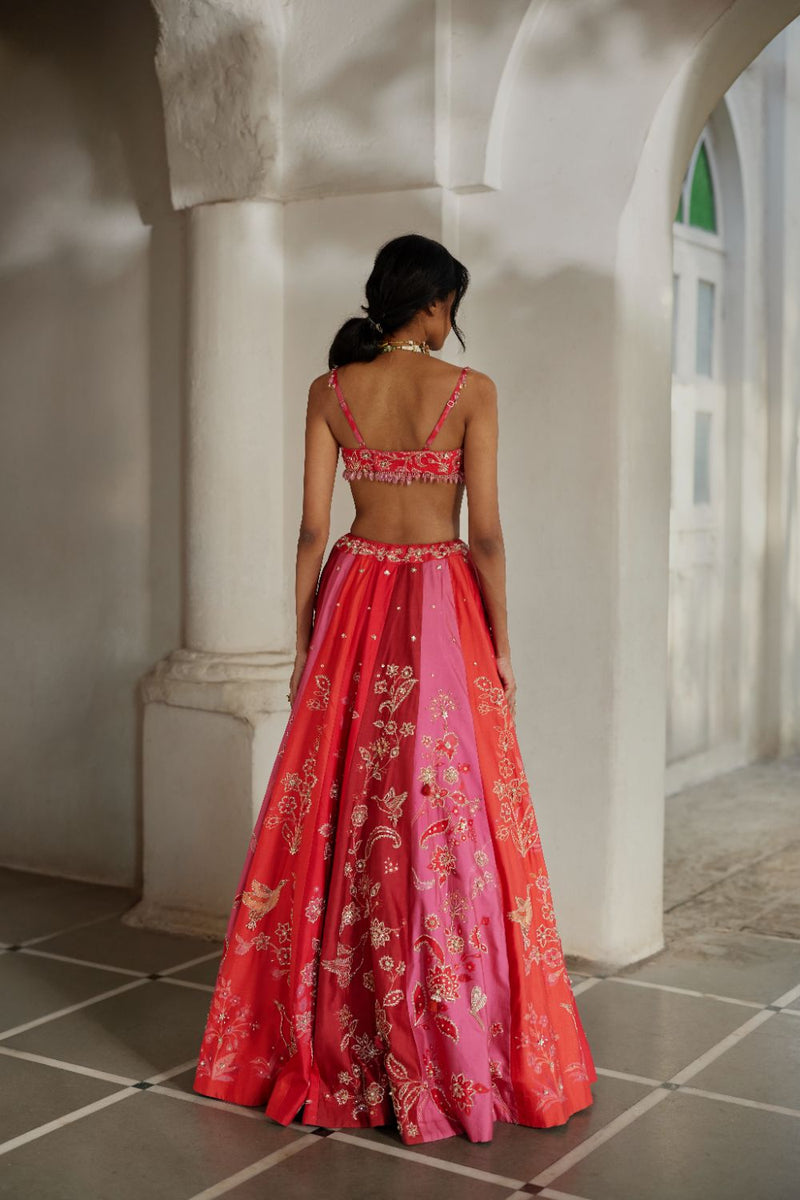 PH-2818 Viri Lehenga Set mul by Paulmi & Harsh in multi color for women in Singapore