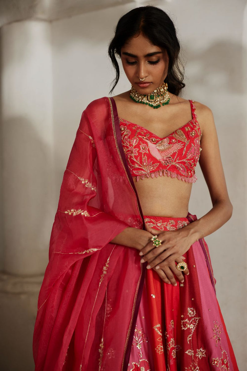 PH-2818 Viri Lehenga Set mul by Paulmi & Harsh in multi color for women in Singapore