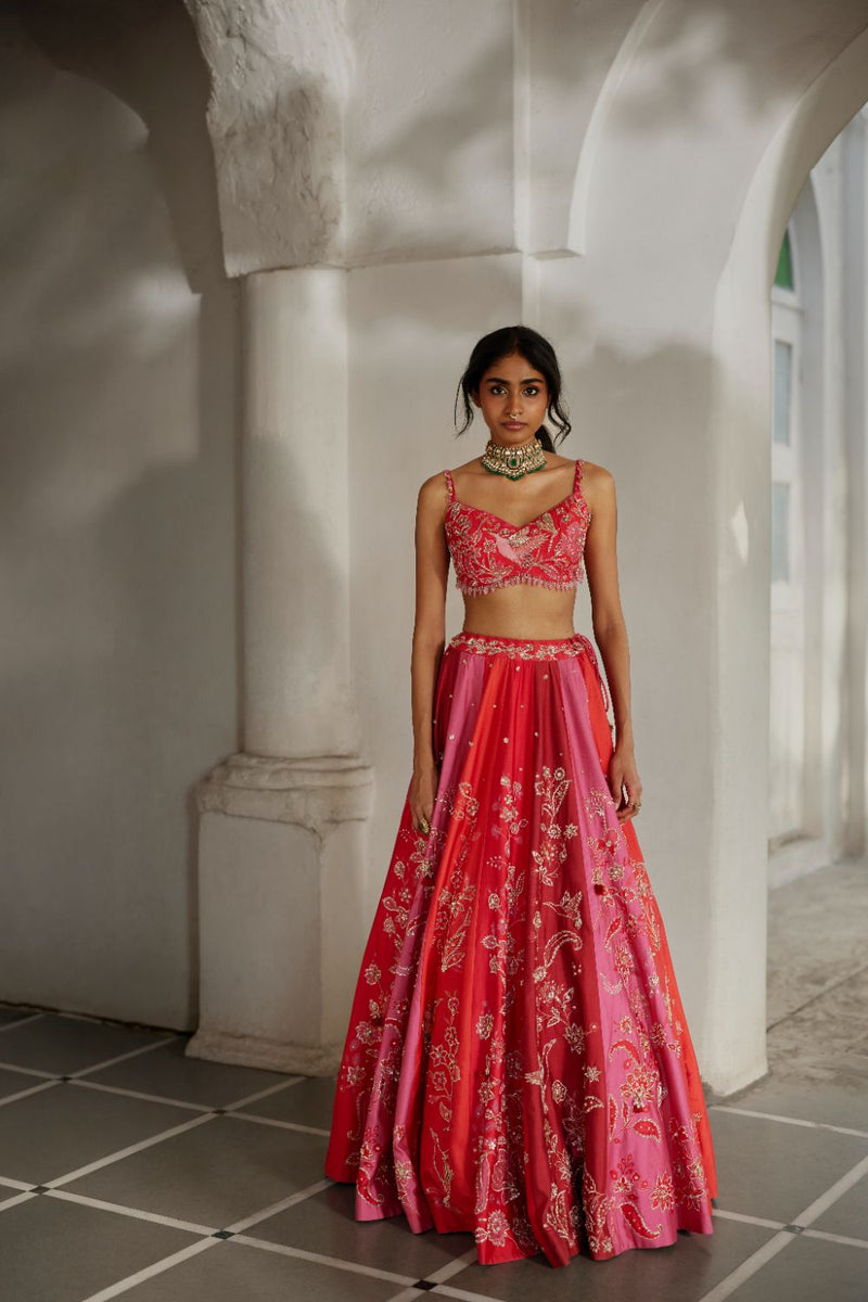 PH-2818 Viri Lehenga Set mul by Paulmi & Harsh in multi color for women in Singapore