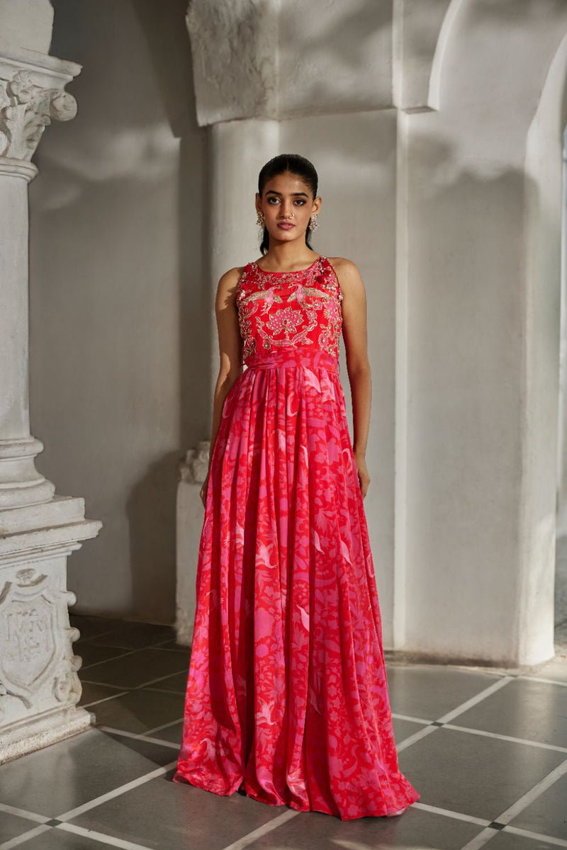 PH-2847 Ira Jumpsuit by Paulmi & Harsh in pink color for women in Singapore