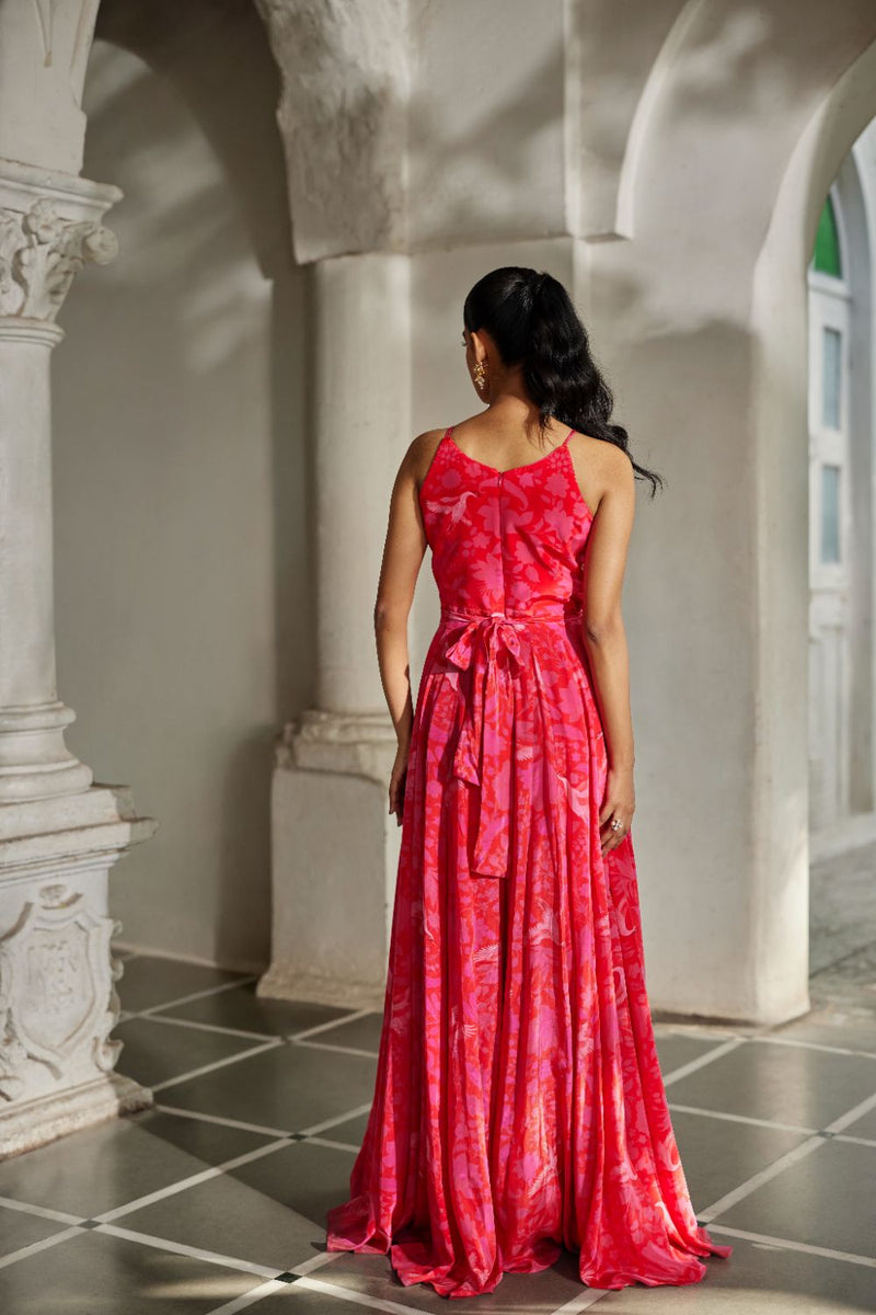 PH-2847 Ira Jumpsuit by Paulmi & Harsh in pink color for women in Singapore