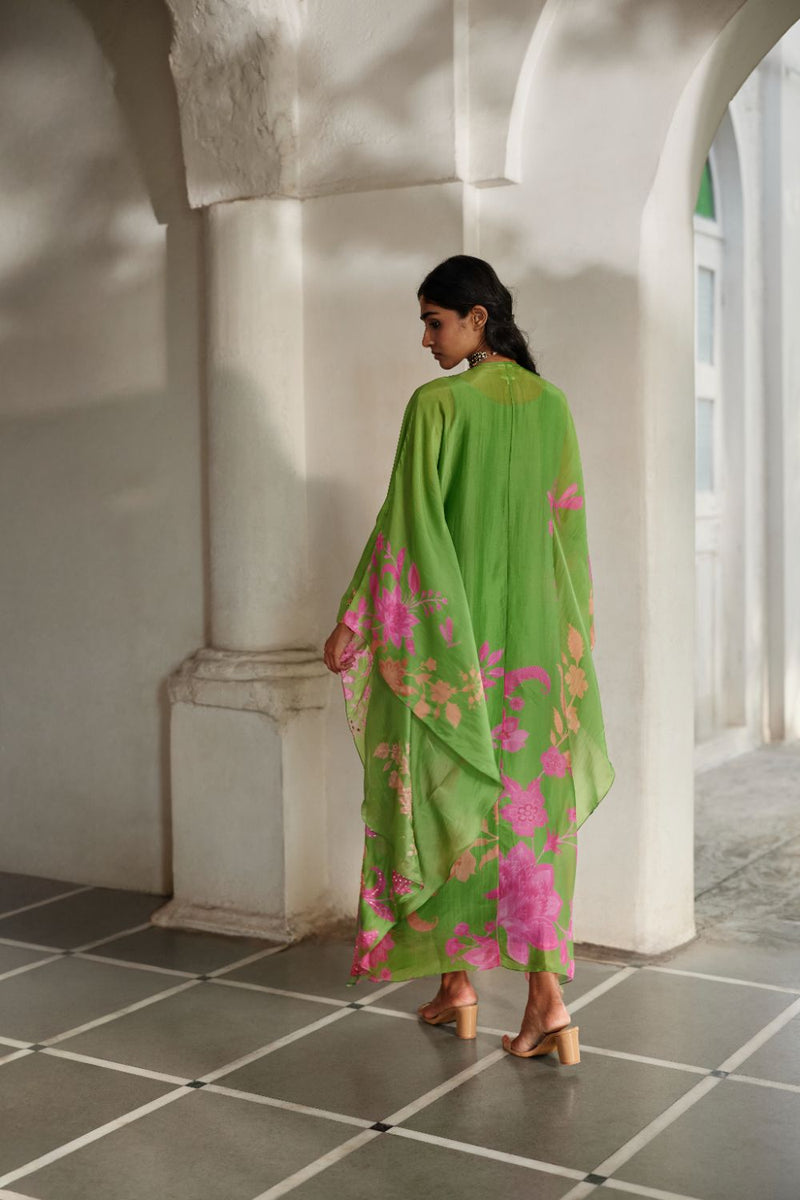 PH-2890 Raye Kaftan organza by Paulmi & Harsh in green color for women in Singapore