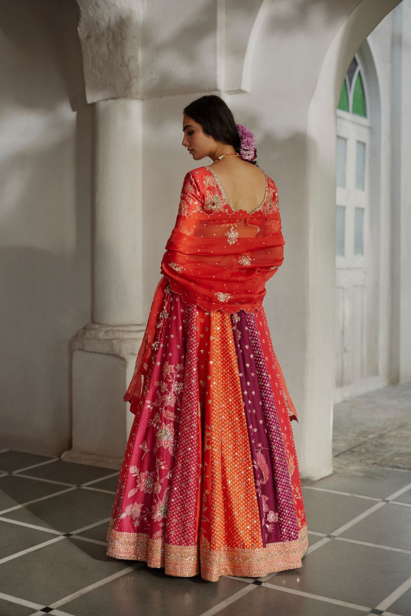 PH-2896 Indu Lehenga Set mul by Paulmi & Harsh in multi color for women in Singapore