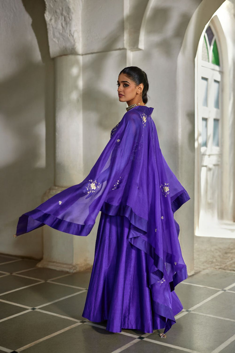 PH-3100 Zilu Cape Palazzo Set organza by Paulmi & Harsh for women in Singapore