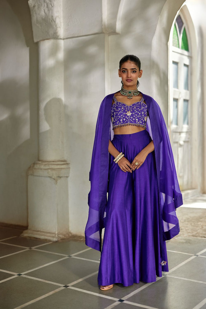 PH-3100 Zilu Cape Palazzo Set organza by Paulmi & Harsh for women in Singapore