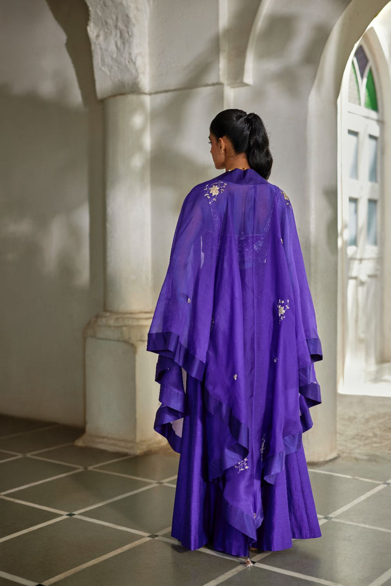 PH-3100 Zilu Cape Palazzo Set organza by Paulmi & Harsh for women in Singapore