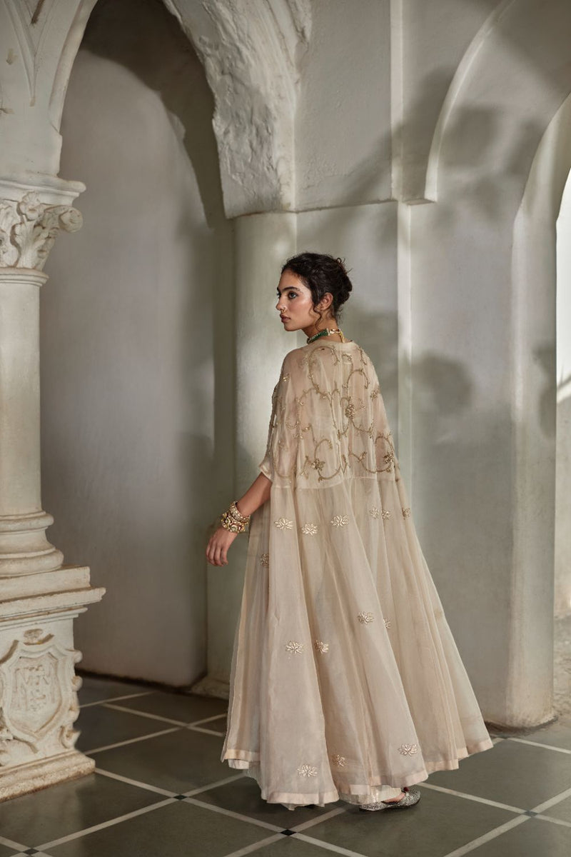 PH-3104 Aira Cape Palazzo Set organza by Paulmi & Harsh for women in Singapore