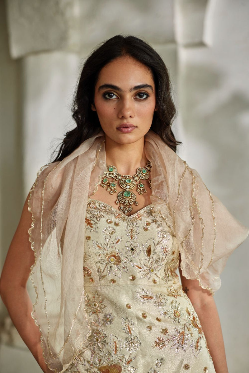 PH-3113 [H] Niri Kurti Set by Paulmi & Harsh in ivory color for women in Singapore