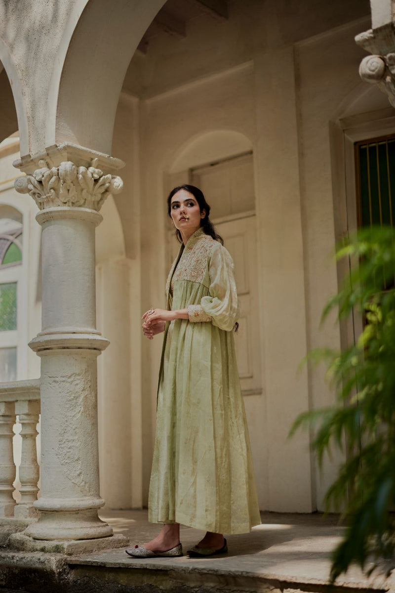 PH-3114 Solene Palazzo Jacket Set by Paulmi & Harsh in green color for women in Singapore