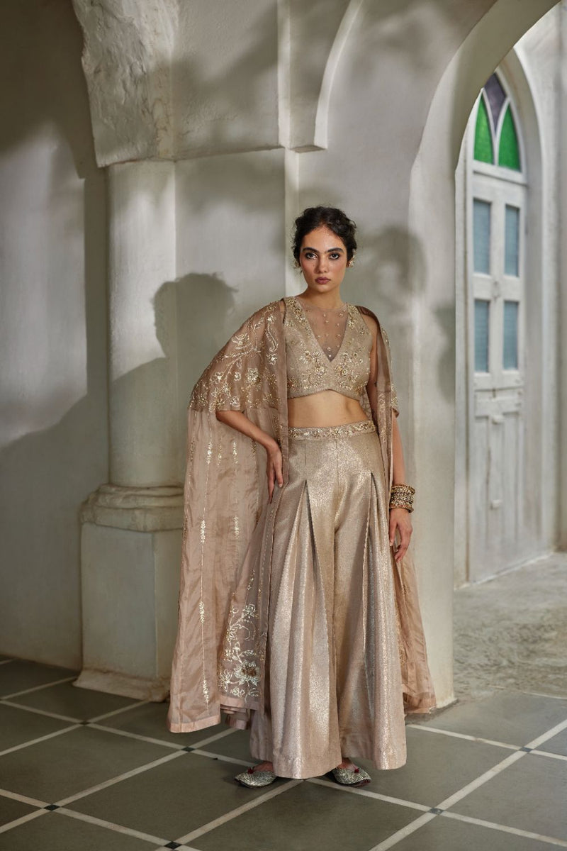 PH-3115 Lyra Cape Trouser Set by Paulmi & Harsh for women in Singapore