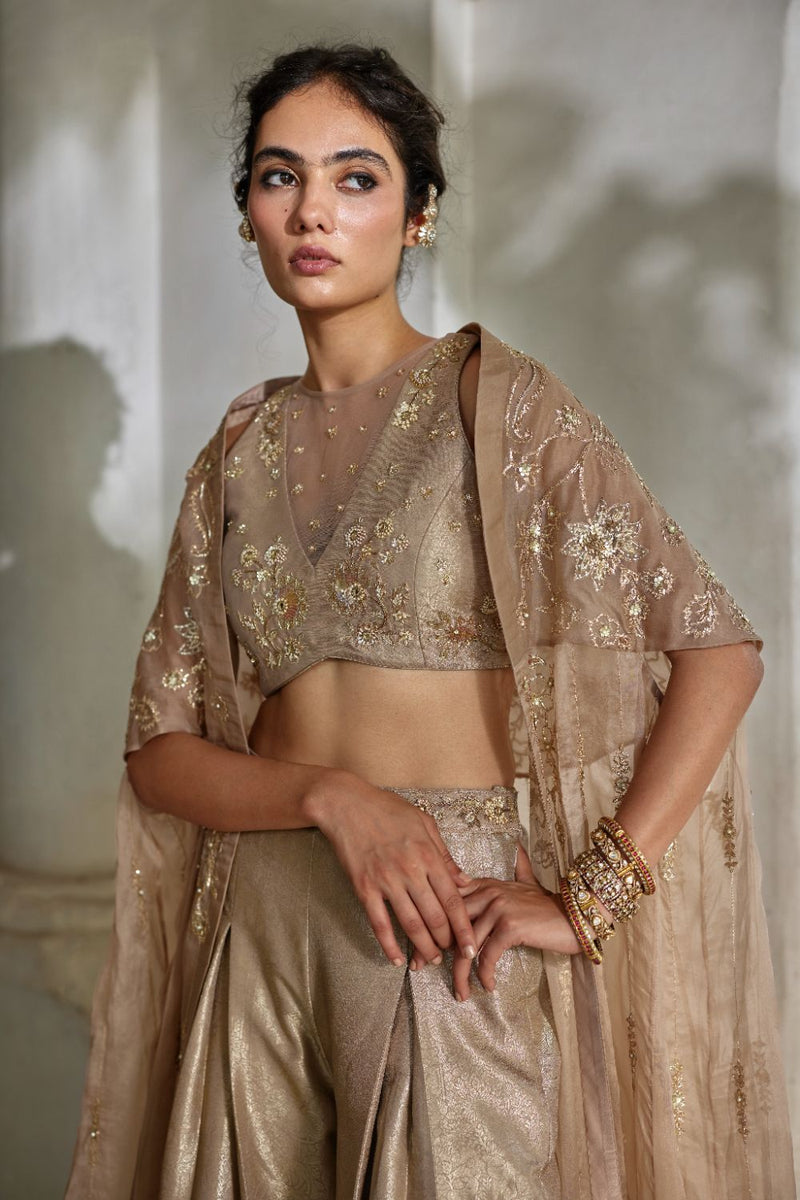 PH-3115 Lyra Cape Trouser Set by Paulmi & Harsh for women in Singapore