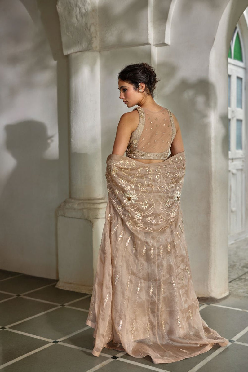 PH-3115 Lyra Cape Trouser Set by Paulmi & Harsh for women in Singapore