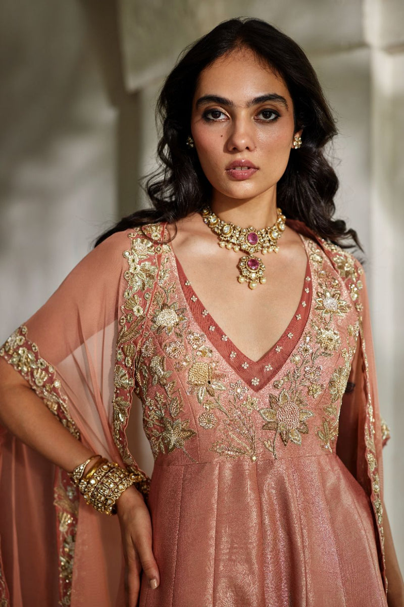 PH-3116 Mira Cape Jumpsuit Set by Paulmi & Harsh for women in Singapore