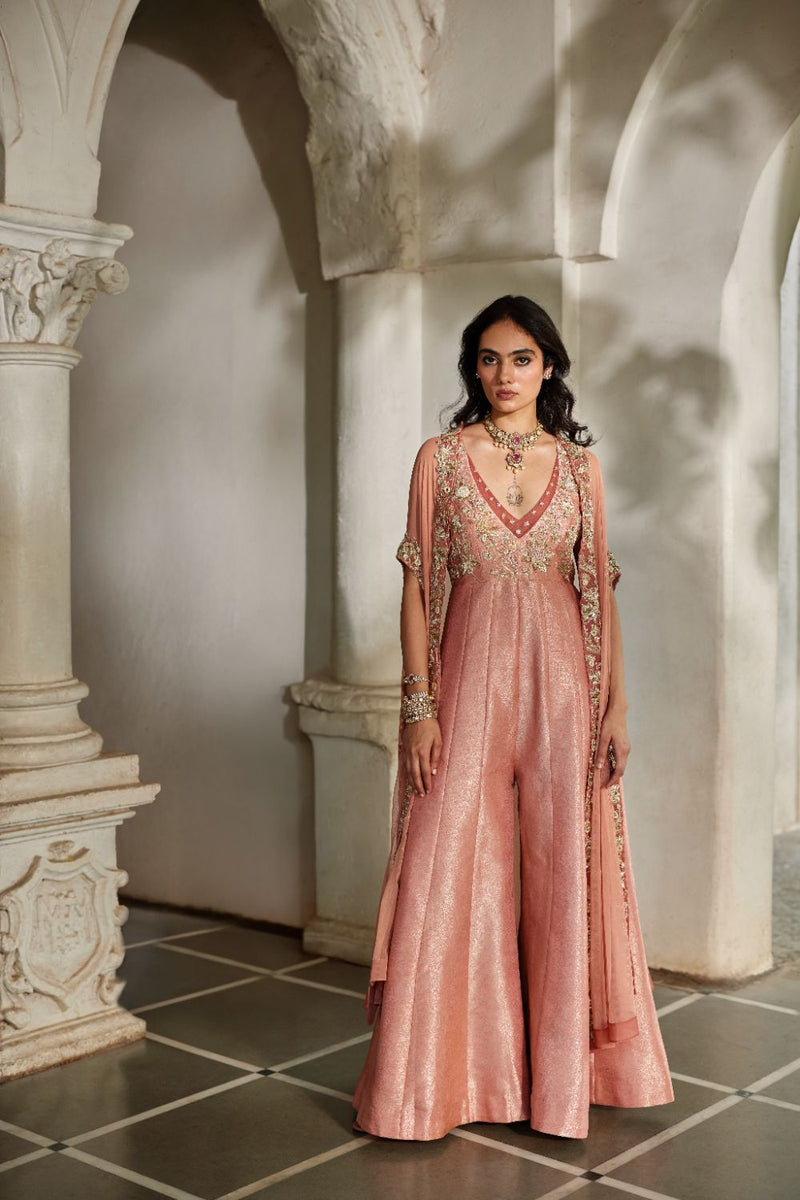 PH-3116 Mira Cape Jumpsuit Set by Paulmi & Harsh for women in Singapore