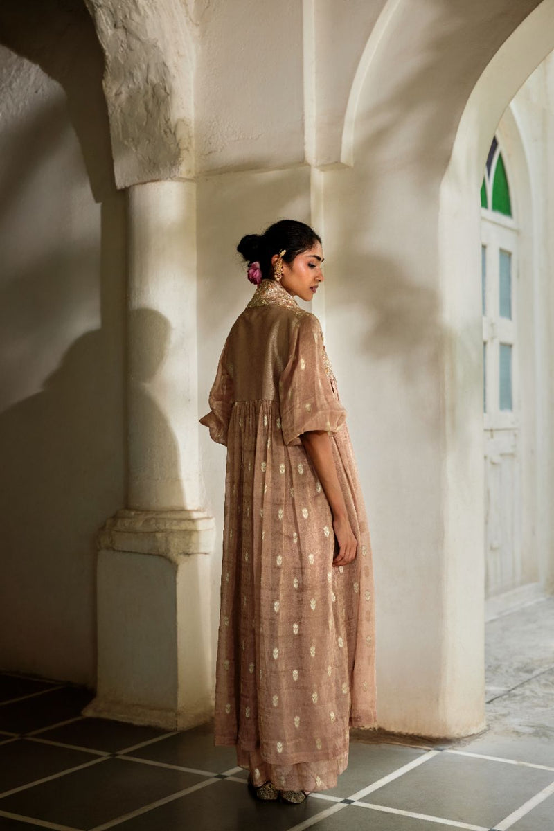 PH-3117 Erios Jacket Set by Paulmi & Harsh in brown color for women in Singapore