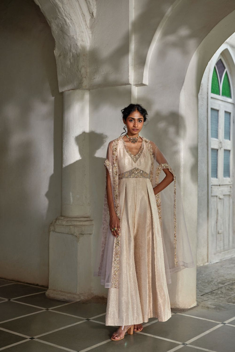 PH-3119 Sera Cape Jumpsuit Set by Paulmi & Harsh for women in Singapore