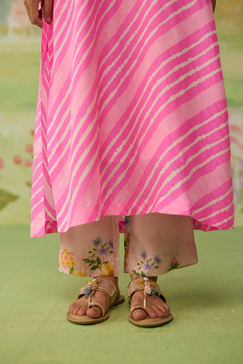 Blush Long Kurta Kurta Set Silk silk co-ord set by Nadiya Paar in pink for women in Singapore