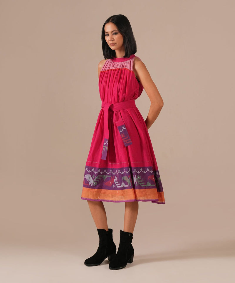 PINK EMBER DRESS 100% cotton Buy PINK EMBER DRESS from C&W | Dresses for Women by Indigo Dreams in pink color for women in Singapore