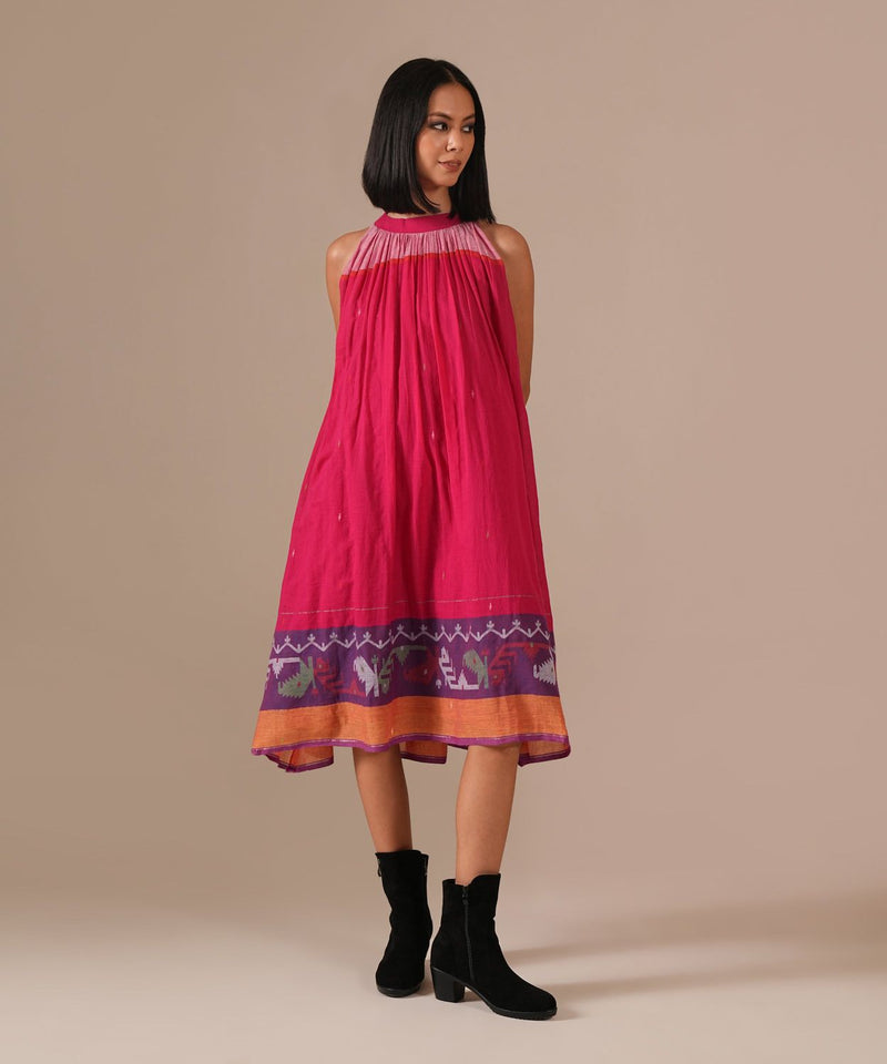 PINK EMBER DRESS 100% cotton Buy PINK EMBER DRESS from C&W | Dresses for Women by Indigo Dreams in pink color for women in Singapore