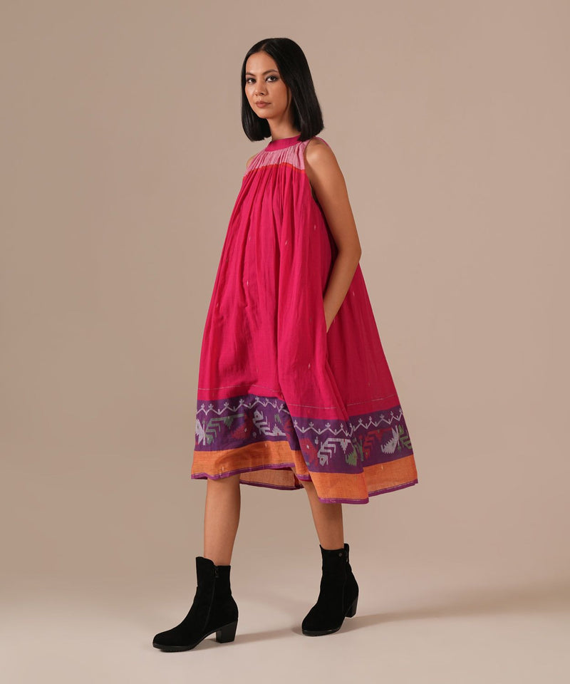 PINK EMBER DRESS 100% cotton Buy PINK EMBER DRESS from C&W | Dresses for Women by Indigo Dreams in pink color for women in Singapore