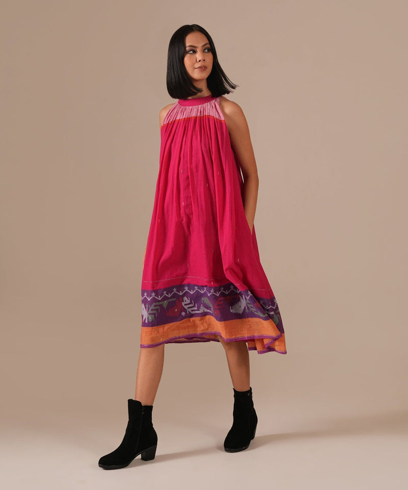 PINK EMBER DRESS 100% cotton Buy PINK EMBER DRESS from C&W | Dresses for Women by Indigo Dreams in pink color for women in Singapore