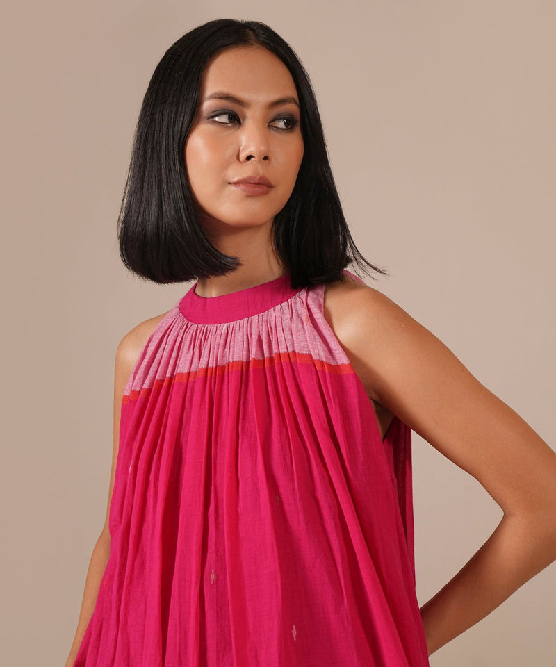 PINK EMBER DRESS 100% cotton Buy PINK EMBER DRESS from C&W | Dresses for Women by Indigo Dreams in pink color for women in Singapore