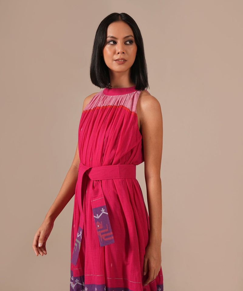 PINK EMBER DRESS 100% cotton Buy PINK EMBER DRESS from C&W | Dresses for Women by Indigo Dreams in pink color for women in Singapore