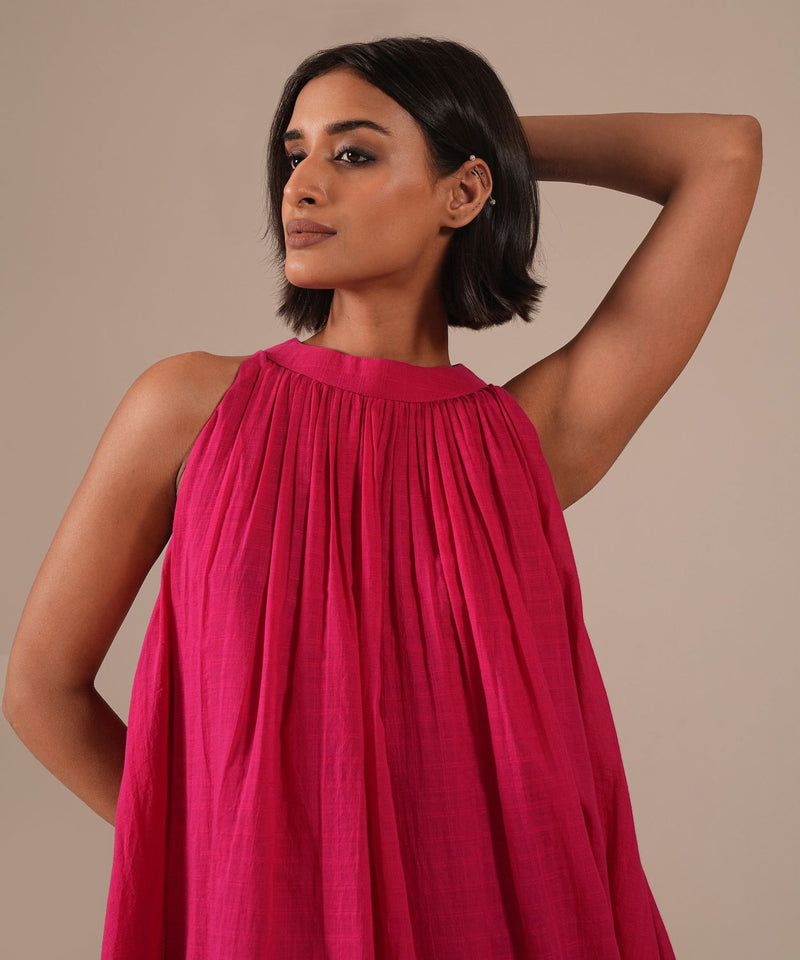 PINK FROST DRESS 100% cotton Buy PINK FROST DRESS from C&W | Dresses for Women by Indigo Dreams in pink color for women in Singapore