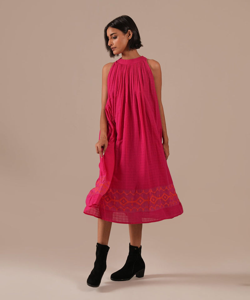 PINK FROST DRESS 100% cotton Buy PINK FROST DRESS from C&W | Dresses for Women by Indigo Dreams in pink color for women in Singapore