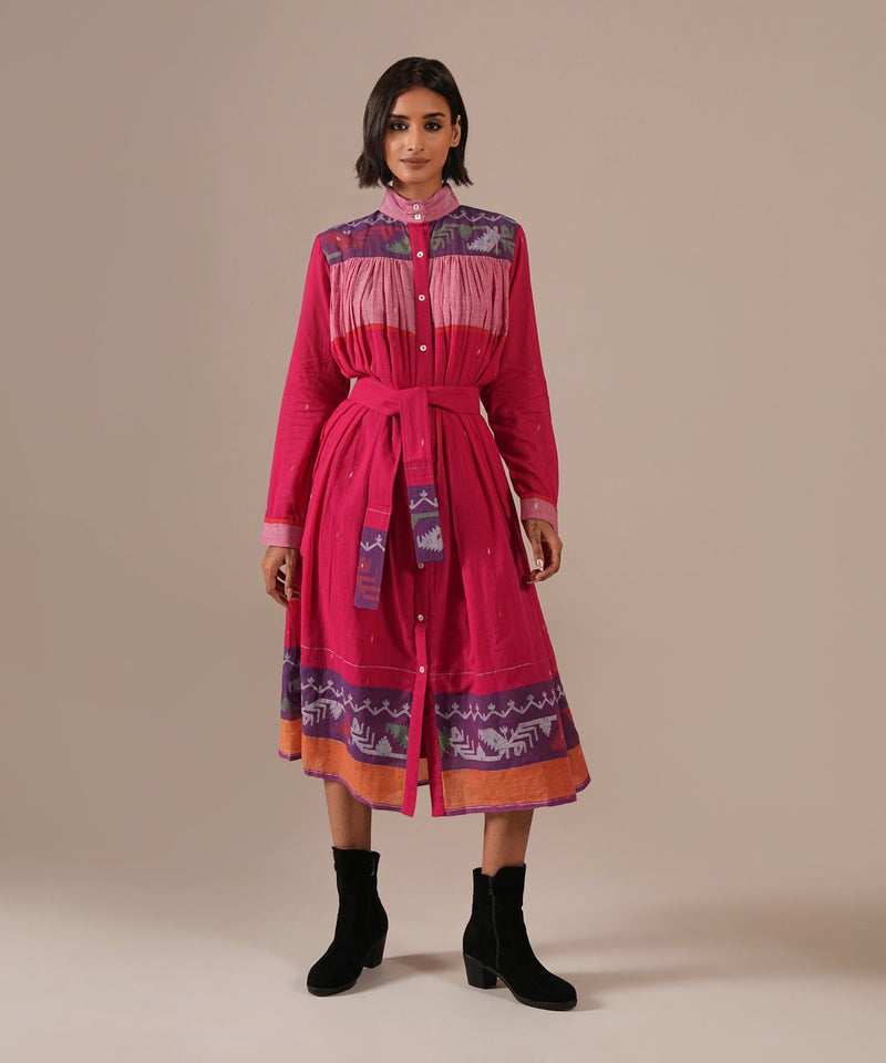 PINK HORIZON DRESS 100% cotton Buy PINK HORIZON DRESS from C&W | Dresses for Women by Indigo Dreams in pink color for women in Singapore