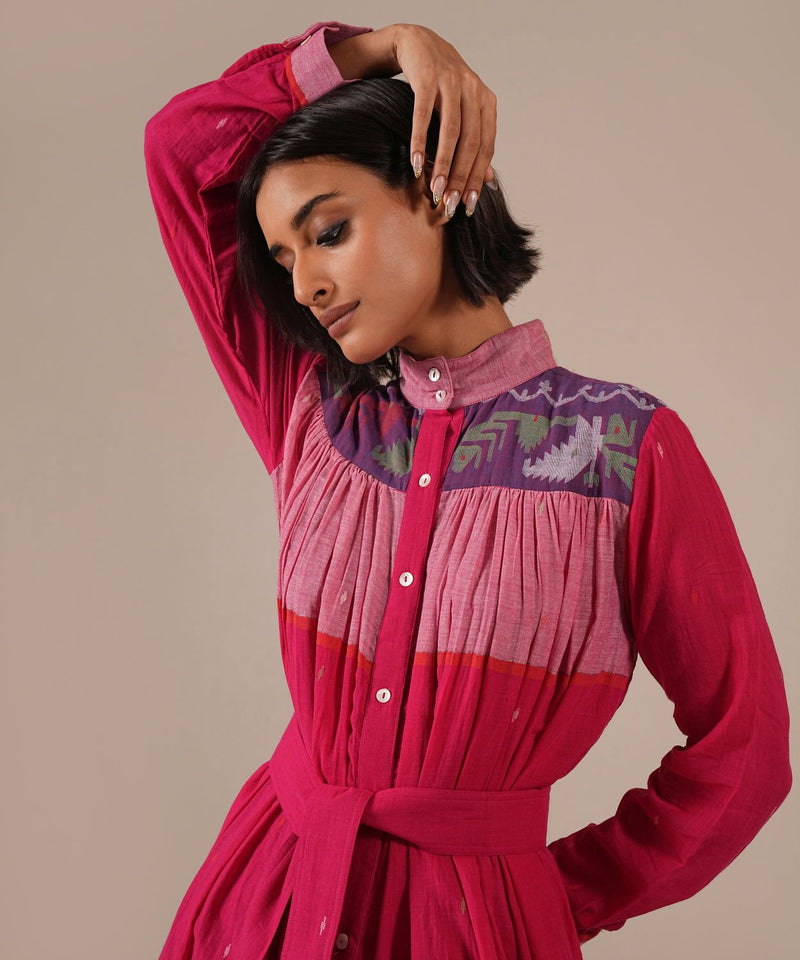 PINK HORIZON DRESS 100% cotton Buy PINK HORIZON DRESS from C&W | Dresses for Women by Indigo Dreams in pink color for women in Singapore