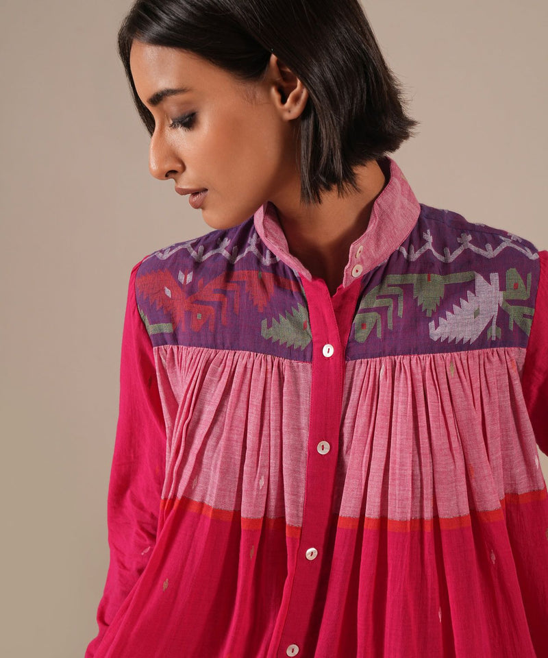 PINK HORIZON DRESS 100% cotton Buy PINK HORIZON DRESS from C&W | Dresses for Women by Indigo Dreams in pink color for women in Singapore