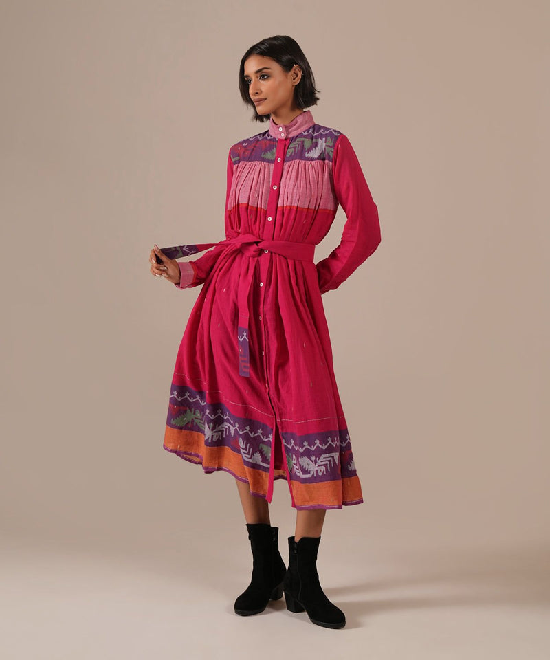 PINK HORIZON DRESS 100% cotton Buy PINK HORIZON DRESS from C&W | Dresses for Women by Indigo Dreams in pink color for women in Singapore