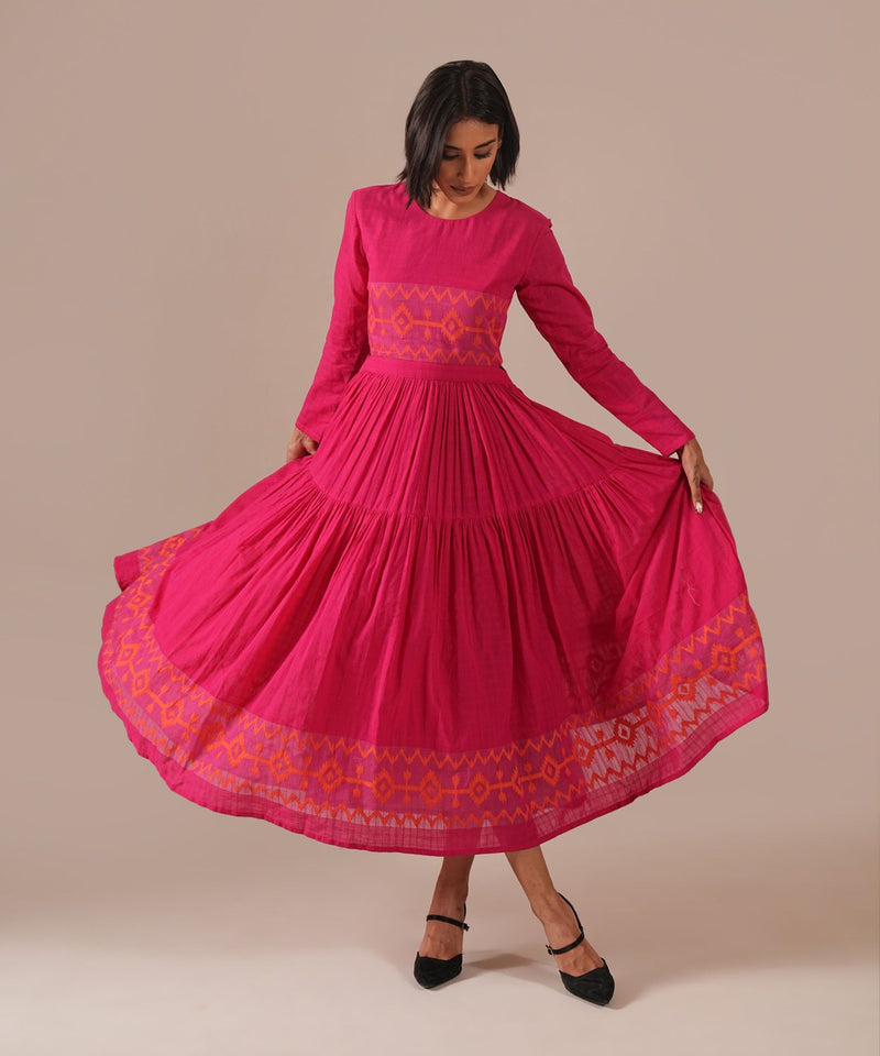 PINK VEIL DRESS 100% cotton Buy PINK VEIL DRESS from C&W | Dresses for Women by Indigo Dreams in pink color for women in Singapore