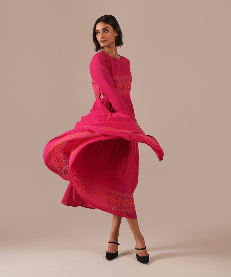 PINK VEIL DRESS 100% cotton Buy PINK VEIL DRESS from C&W | Dresses for Women by Indigo Dreams in pink color for women in Singapore