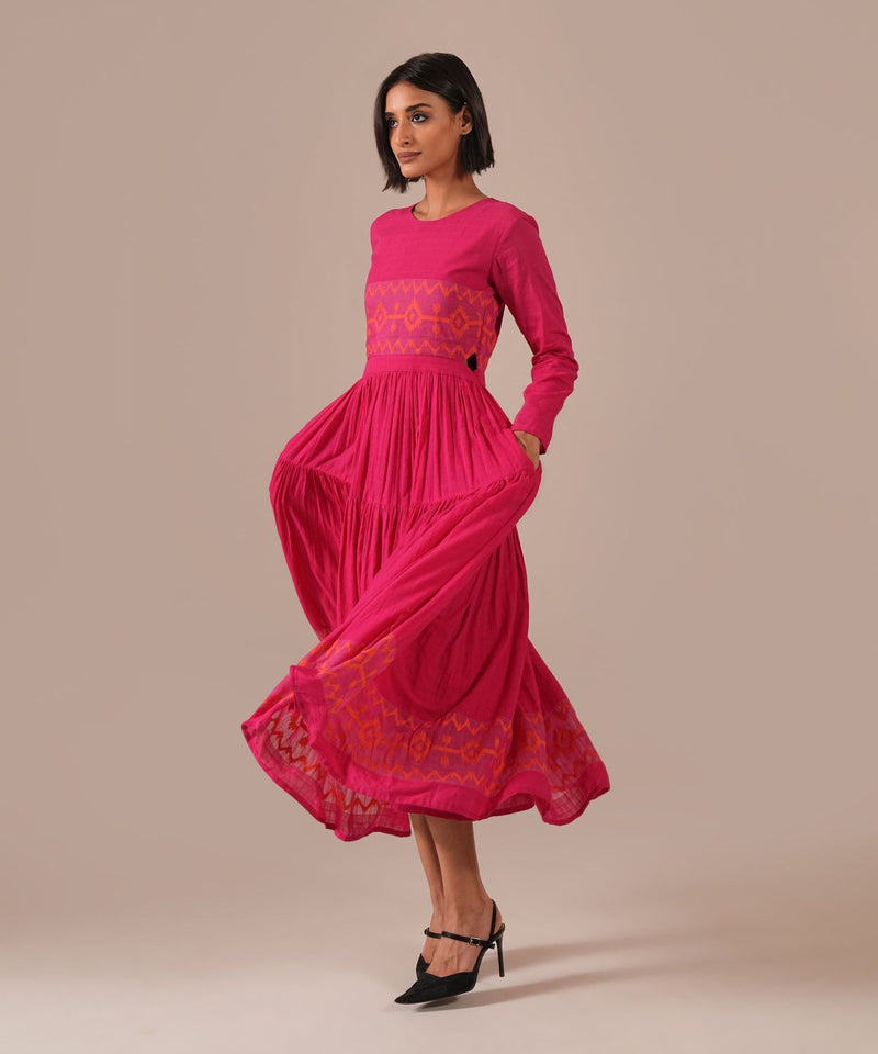 PINK VEIL DRESS 100% cotton Buy PINK VEIL DRESS from C&W | Dresses for Women by Indigo Dreams in pink color for women in Singapore