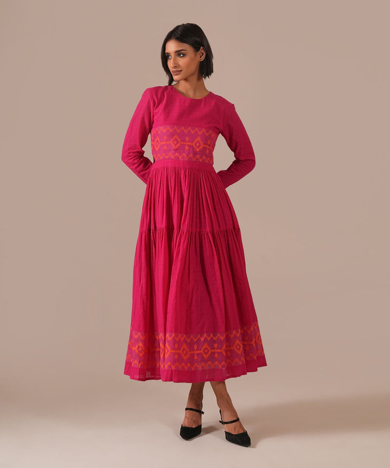 PINK VEIL DRESS 100% cotton Buy PINK VEIL DRESS from C&W | Dresses for Women by Indigo Dreams in pink color for women in Singapore