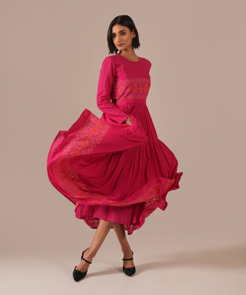 PINK VEIL DRESS 100% cotton Buy PINK VEIL DRESS from C&W | Dresses for Women by Indigo Dreams in pink color for women in Singapore